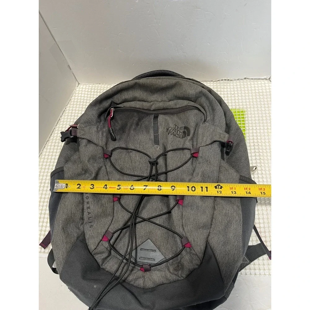 The North Face Borealis Backpack Heather Gray Magenta Trim Laptop Hiking Bag